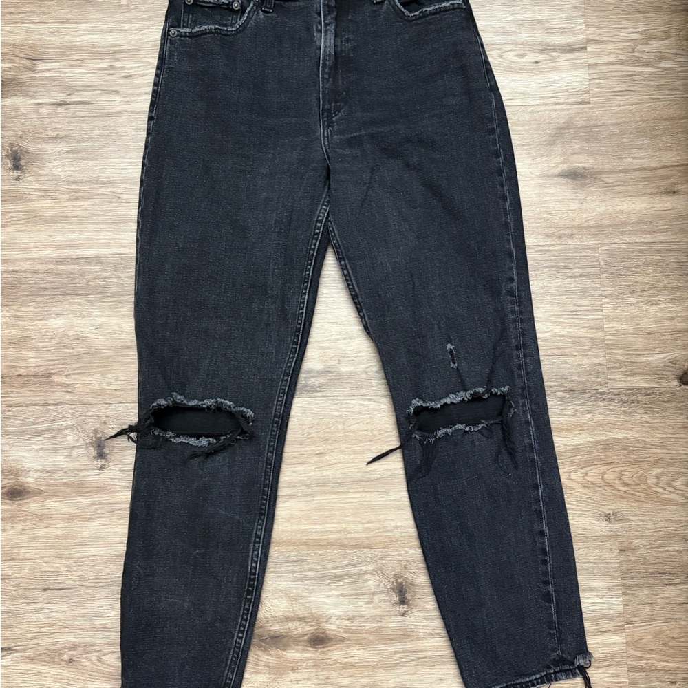Abercrombie & Fitch Black Distressed Boyfriend Jeans